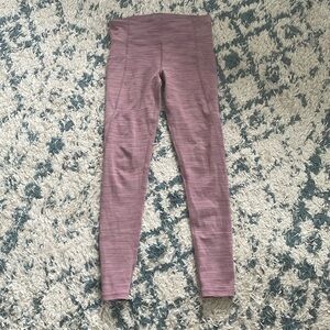 Athleta Girl Mauve/Purple Striped Leggings